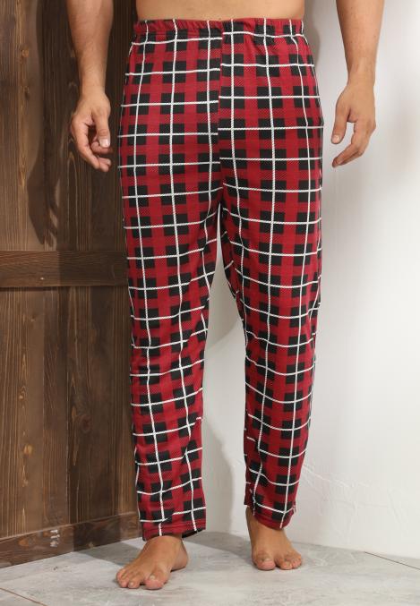 Pantaloni de Pijama ,Barbati,Culoare Rosu cu Alb,Engros